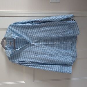 Neck 17½ Blue/Purple/White Van Heusen Button Up